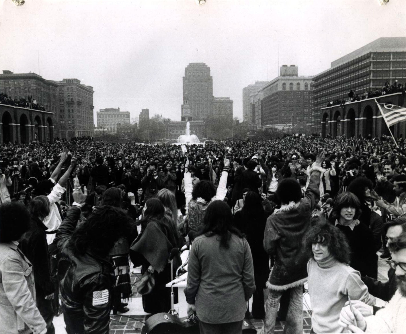 The crowd at Independence Hall during Earth Week, Philadelphia